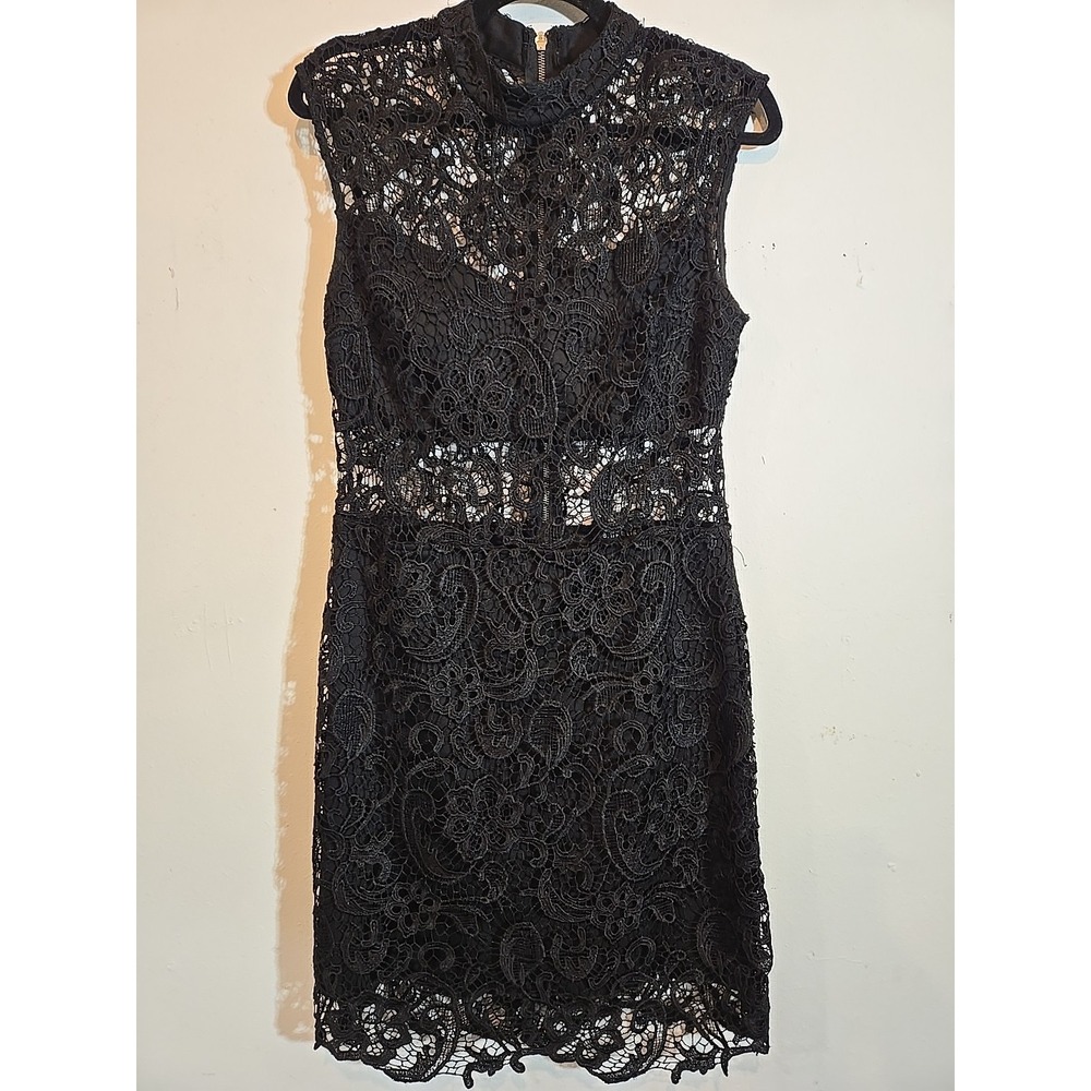 Black Lace Cutout Dress Bodycon Midriff Sexy Party Dress